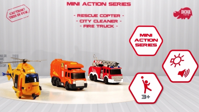 Mini Action Series / Rescue Copter / City Cleaner / Fire Truck
