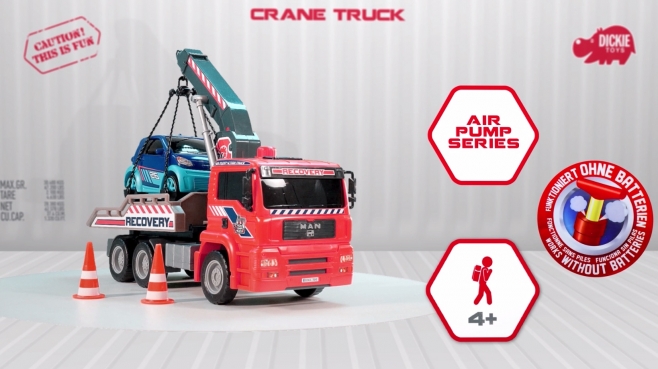 Air Pump Crane Truck - MAN Abschleppfahrzeug mit Kranarm - Dickie Toys