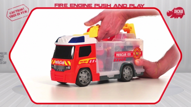Fire Engine Push & Play - Feuerwehrauto und Tragekoffer - Dickie Toys