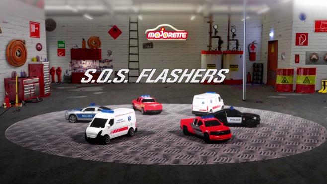 SOS Flashers - Majorette SOS Fahrzeuge mit Licht und Sound