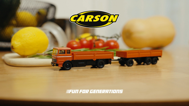 1:87 Mercedes-Benz 1620 Pritsche mit Anhänger orange Unboxing