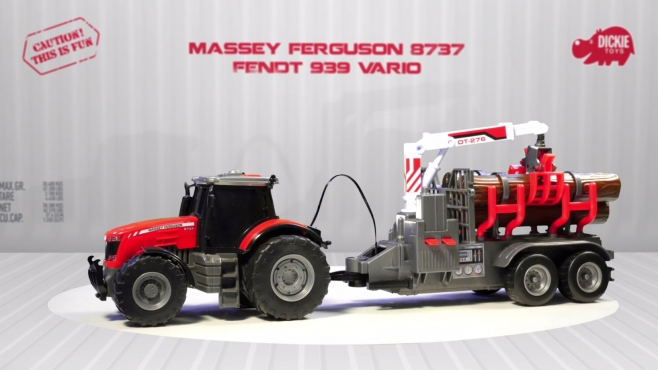 Bauernhof S... Dickie Toys Fendt 939 Vario Spielzeugtraktor mit Fliegl Anhänger 