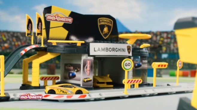 Majorette Lamborghini Race Creatix Station incl. 2 Cars Italy