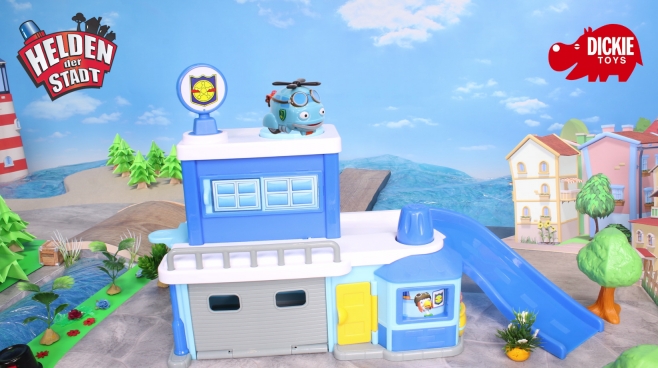 Helden der Stadt Spielzeug - Polizeistation inkl. Hektor Helikopter 