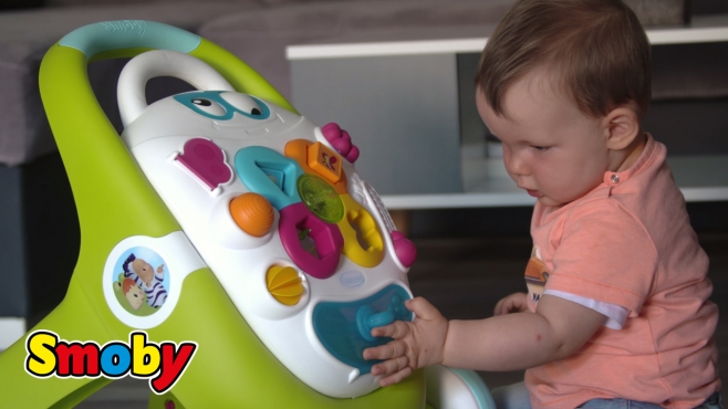 2in1 Lauflernwagen und Spielstation mit elektronischem Formerkennungsspiel 