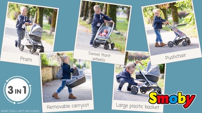 Quinny 3in1 Multifunktions-Puppenwagen Grau 