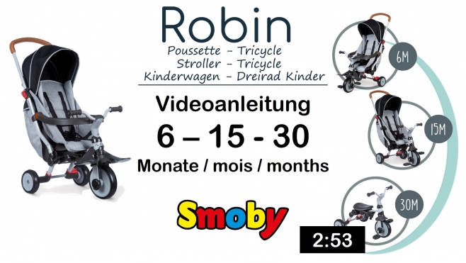 Smoby faltbares Dreirad Robin - Dreirad-Buggy