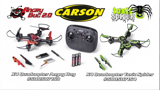 Carson Quadcopter Angry Bug 2.0 & Toxic Spider