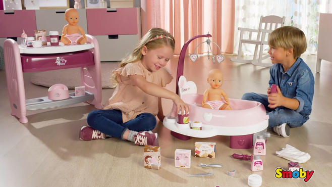 Zauberhafte Smoby Baby Nurse Puppenpflege-Station und Puppen-Beistellbett ♥