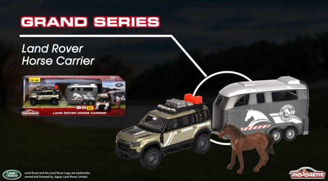 Majorette Grand Series  - Land Rover Horse Carrier Produktvideo