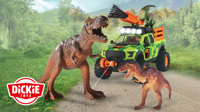 Dickie Toys x Dinosaurier Fahrzeug