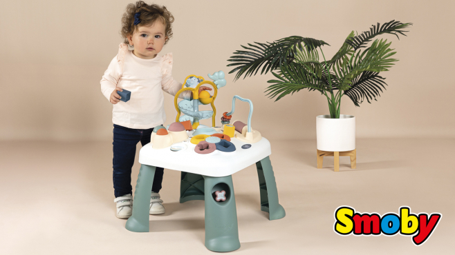 Little Smoby Activity-Spieltisch mit zahlreichen mechanischen Spielfunktionen