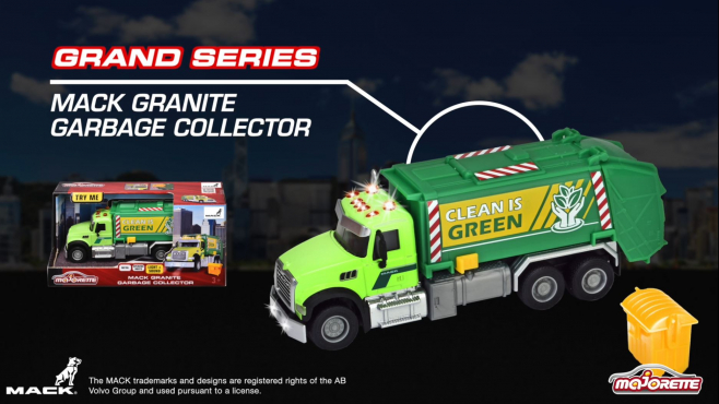 Majorette Grand Series - Mack Granite Garbage Collector Produktvideo