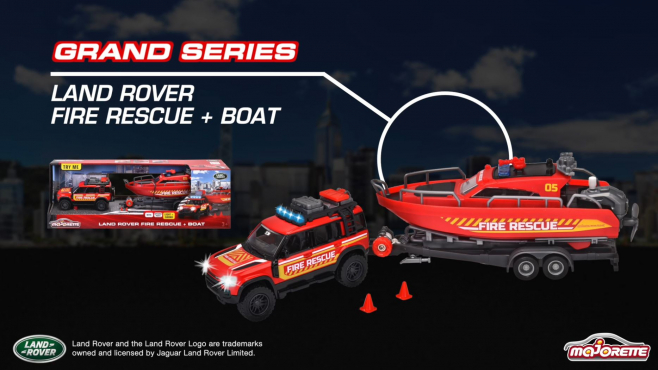 Majorette Grand Series - Land Rover Fire Rescue Boat Produktvideo