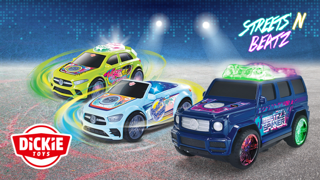 Dickie Toys x Mercedes-Benz Beat Spinners tanzende Fahrzeuge