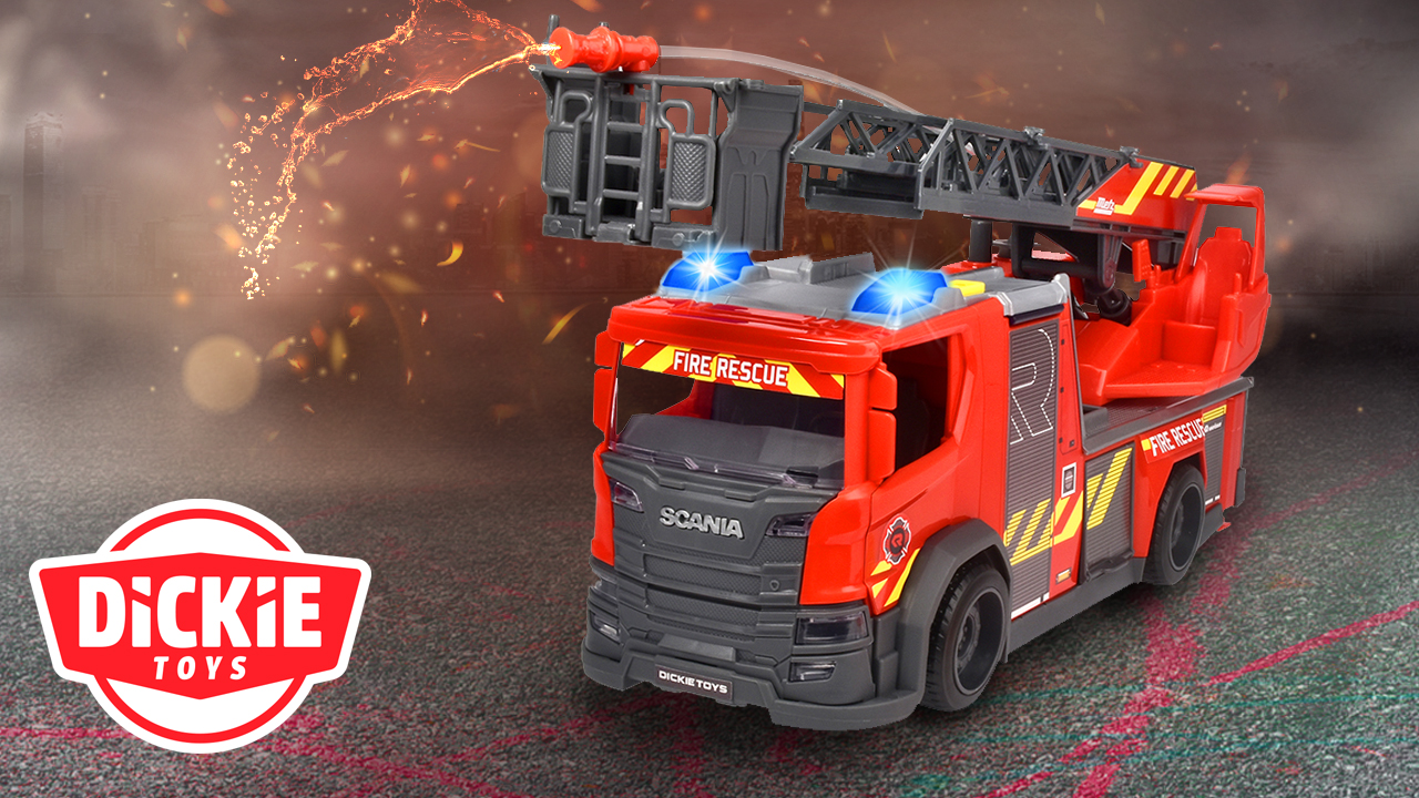 Dickie toys scania sales fire engine