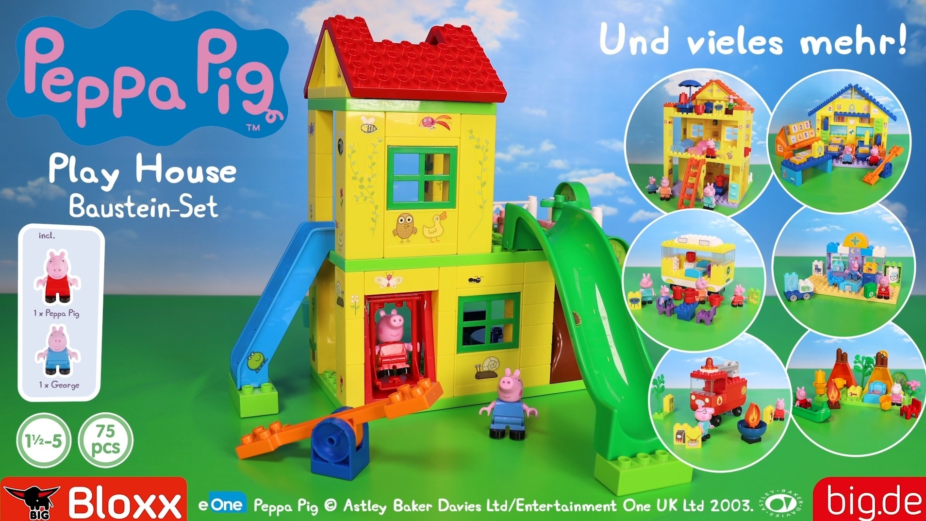 Play BIG Bloxx Peppa Wutz Pig Haus mit Spielfiguren Playbig Bausteine Spielzeug 