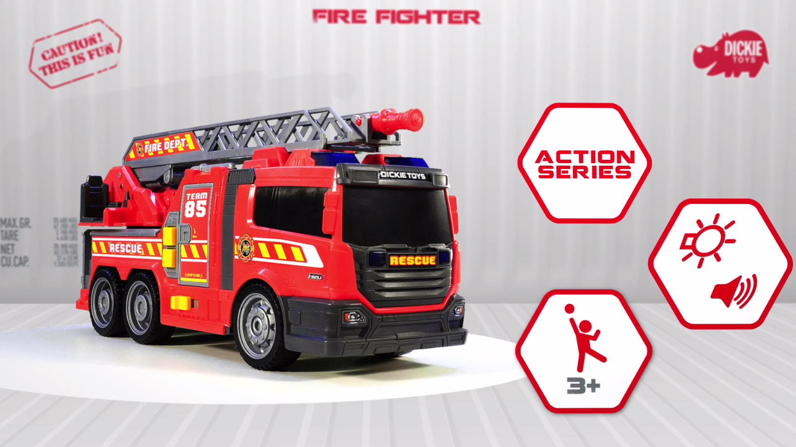DICKIE 203308371 Toys Fire Fighter Feuerwehrauto Spielzeugauto Feuerwehr mit ... 